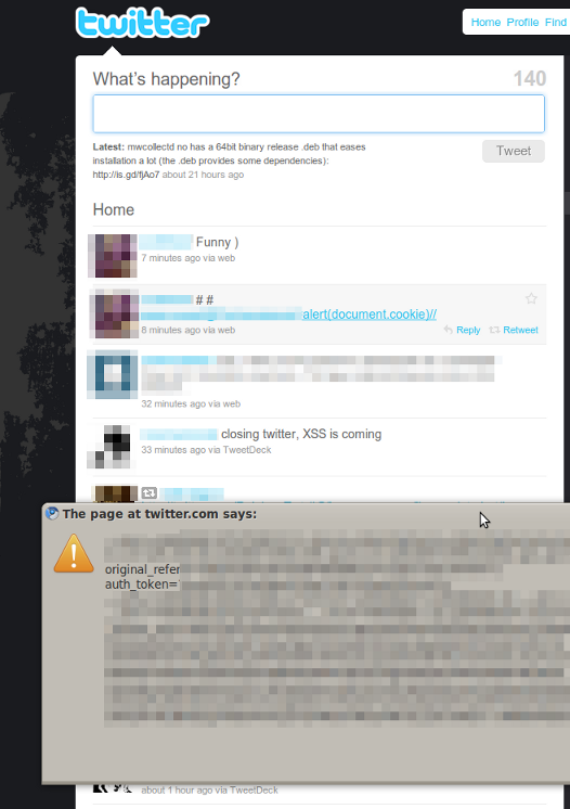 twitter xss example